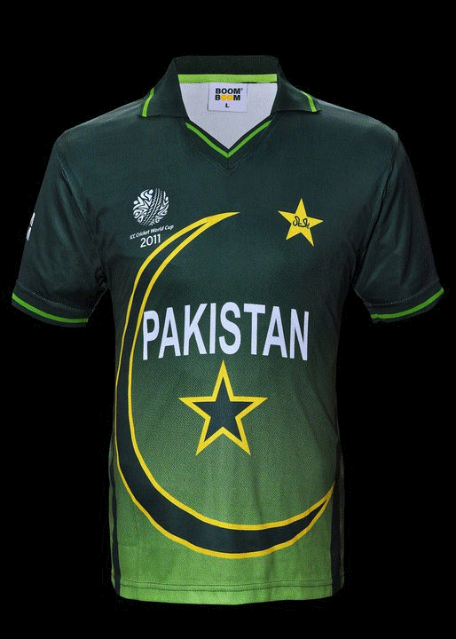 OFFICIAL 2011 Pakistan World Cup Shirt Manufactured by Boom Boom ©